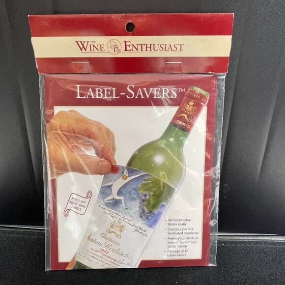 NWT Pack of 10 The Wine Enthusiast Label Savers, Makes Laminated Memento - Picture 1 of 5